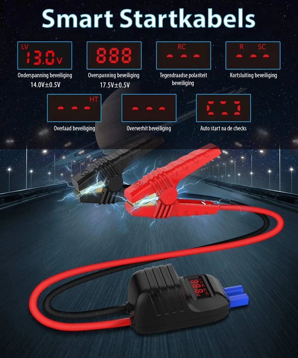 UTRAI - Jump Starter Auto - Batterij 13000mAh - 1000A - Smart-Clip Power Bank Met Batterij Detectie Voor 12V - Auto Booster Jumpstarter Mini - Afbeelding 3