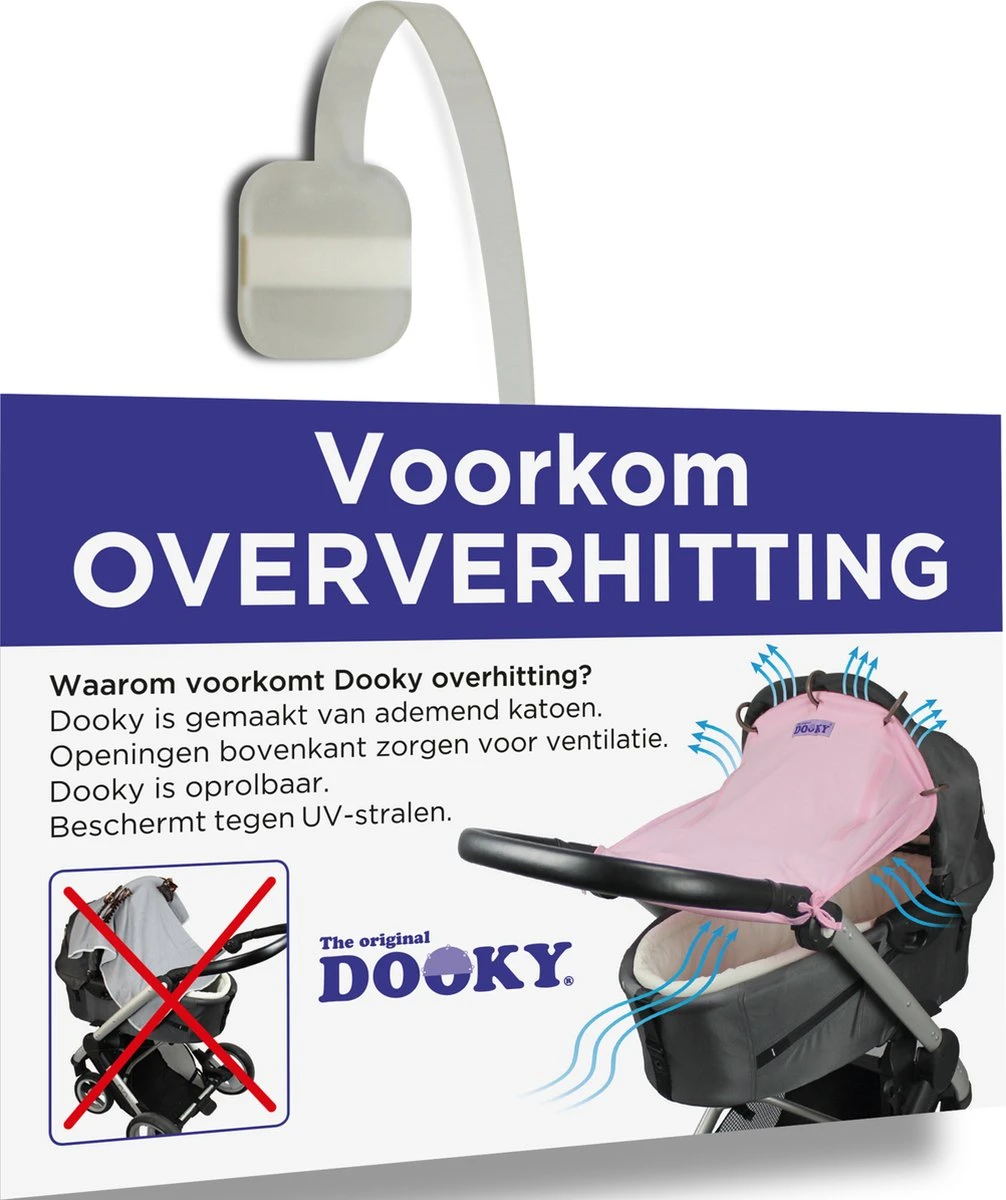 Dooky Universal Cover Zonnescherm Kinderwagen - Light Grey Crowns - Afbeelding 9