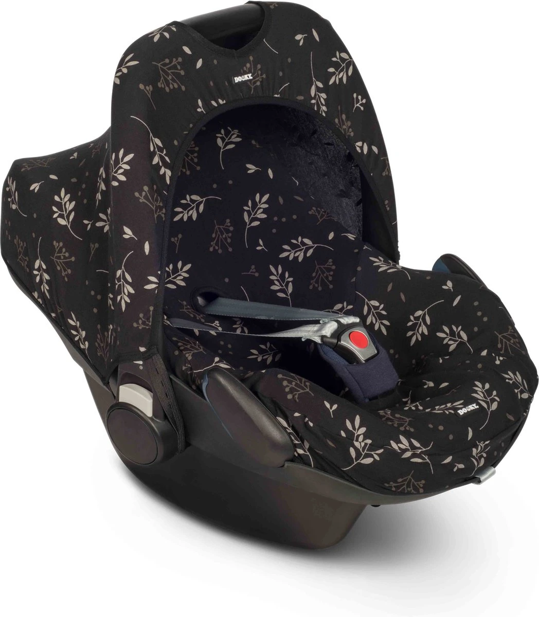 Dooky Seat Cover 0+ Autostoelhoes - Romantic Leaves Black - Afbeelding 2