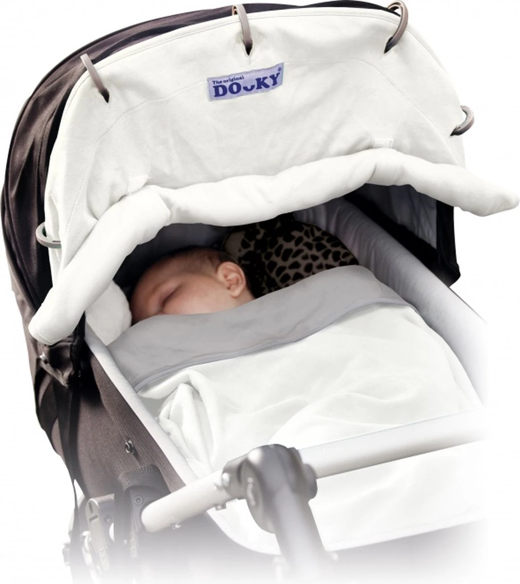 Dooky Universal Cover Zonnescherm Kinderwagen - Crème - Afbeelding 11