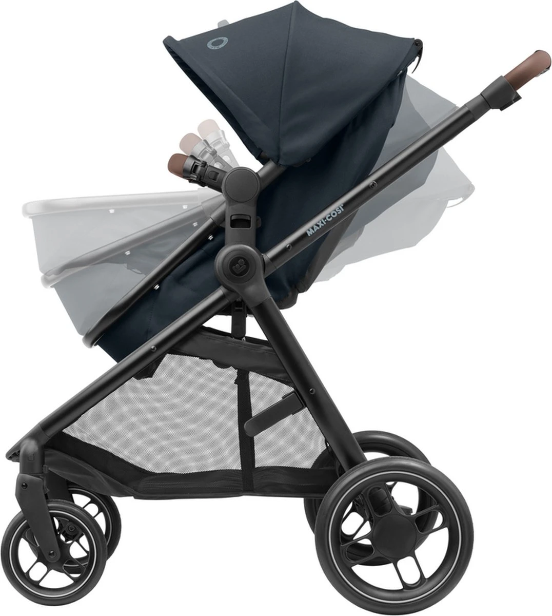 Maxi-Cosi Zelia³ Kinderwagen - Essential Graphite (zwart Frame + Bruin Leer) - Afbeelding 6