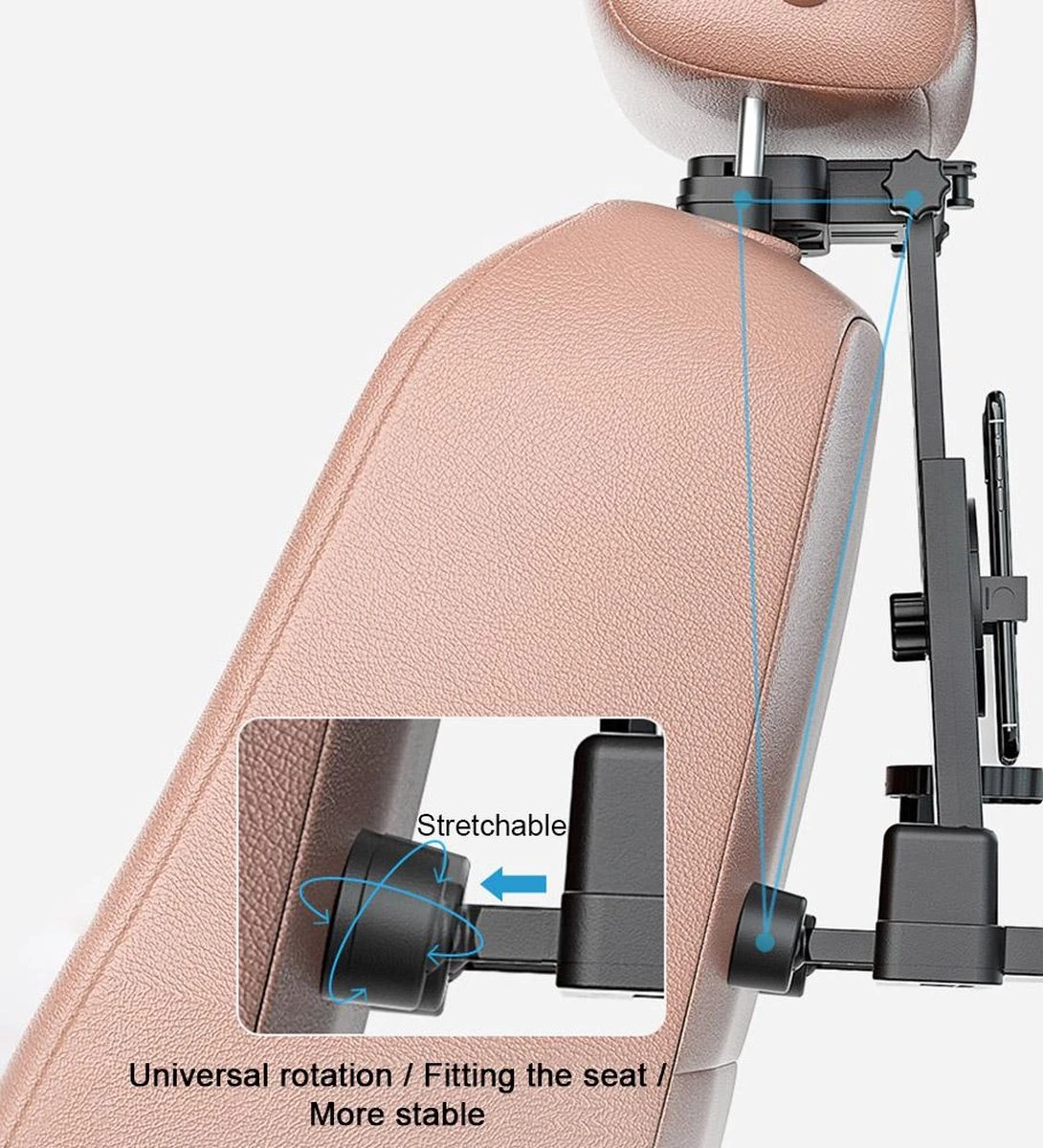 Multifunctionele Auto Tafel Voor Laptop Achterbank Snacks Fast Food Eetbak Drinken Computer Stoel Eettafel Beker Hoofdsteun Houder Klaptafel Stand Voor Telefoon & Tablet IPad - Afbeelding 14