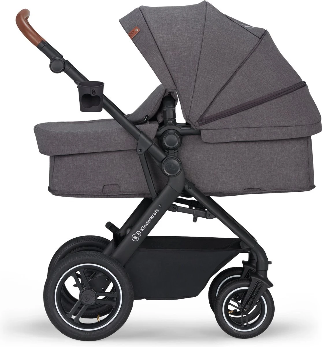 Kinderkraft B-Tour Ash Grey 3-in-1 Combi Kinderwagen Incl. Autostoel KSBTOU00DGR3000 - Afbeelding 4