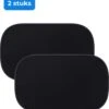 Nuvance - Zonnescherm Auto - 2 Stuks - Met UV Protectie Voor Baby En Kind - Zonwering Zijruiten - Zelfklevend - One Size - Zwart