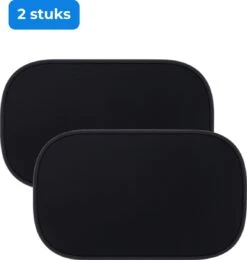 Nuvance - Zonnescherm Auto - 2 Stuks - Met UV Protectie Voor Baby En Kind - Zonwering Zijruiten - Zelfklevend - One Size - Zwart