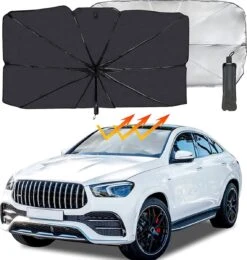 TDR - Zonnescherm / Autoparaplu - Binnenkant Voorruit Auto - Opvouwbaar - Hitte En UV Bescherming - 122 X 65 Cm