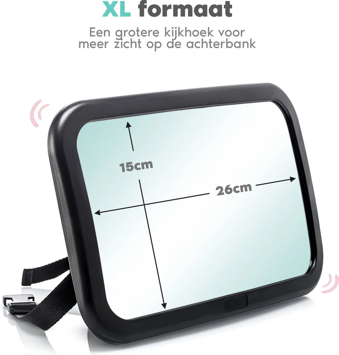 Autospiegel Baby Verstelbaar - Achteruitkijkspiegel - Baby Spiegel Auto Achterbank - Afbeelding 4
