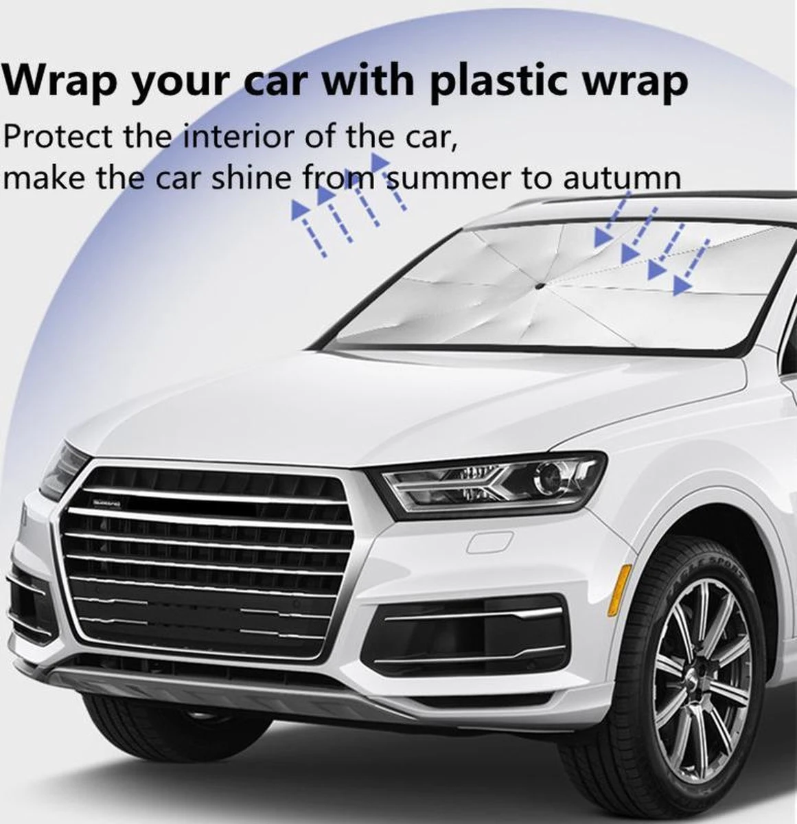 TDR - Zonnescherm / Autoparaplu - Binnenkant Voorruit Auto - Opvouwbaar - Hitte En UV Bescherming - 122 X 65 Cm - Afbeelding 11