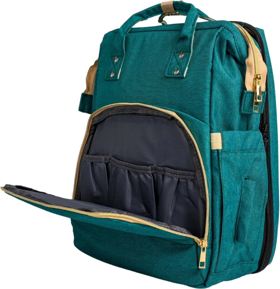 Luiertas - Babyrugtas - Luiertas Met Isoleervak - Luiertas Rugzak - Luiertas Verzorgingstas - Luiertas Groen - Afbeelding 2