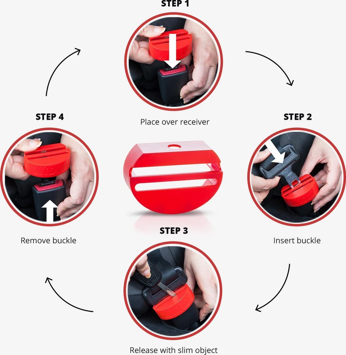 1st - Wididi Autogordel Slot – Bescherm Je Kind Tegen Het Per Ongeluk Losmaken Van De Gordel - Stevig En Duurzaam Kunststof – Universeel Ontwerp - Afbeelding 2