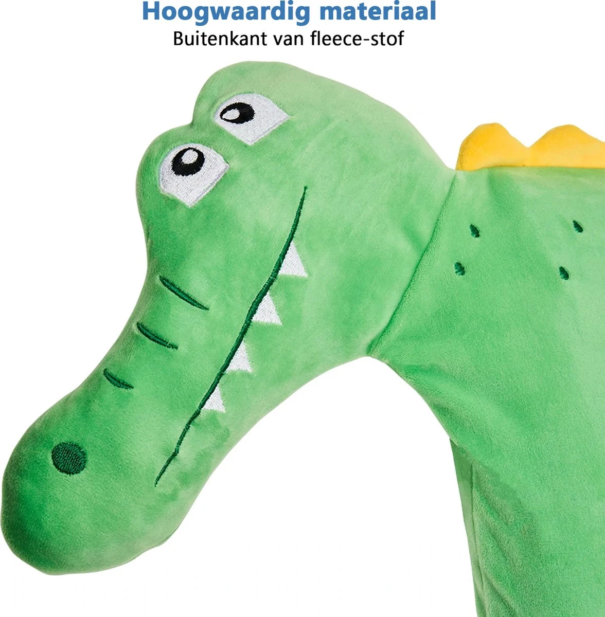CabinMax Nekkussen - Reiskussen Kinderen - Memory Foam Nek Kussen - Inclusief Opbergtas - Krokodil - Groen - Afbeelding 4