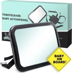 Autospiegel Baby - Verstelbare Achteruitkijkspiegel - Babyspiegel Voor Achterbank - Baby On Board Met Zuignap