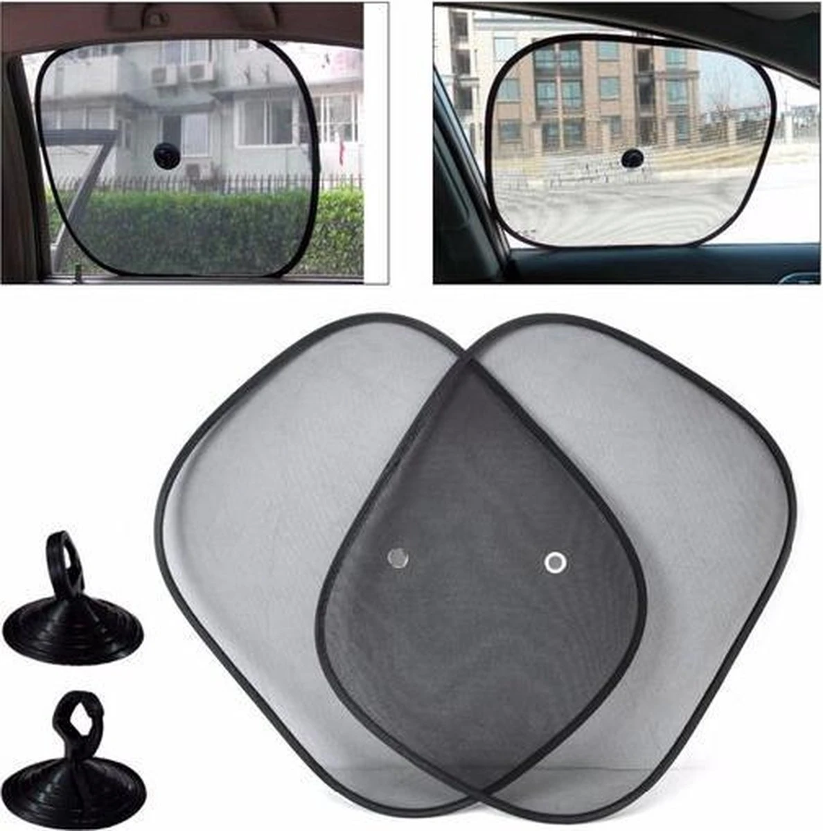 Merkloos Orange85 - Zonnescherm Auto - Autoscherm - Zijruit - Kind - UV Protectie - 2 Stuks - Afbeelding 2