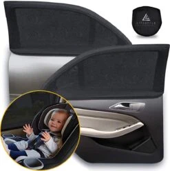 Lifestyle Living Zonnescherm – Overtrek Voor Auto Zijruit - Zonwering Voor Baby En Kind – Zonder Zuignappen – Incl. Hoes – MAX 112 X 51CM