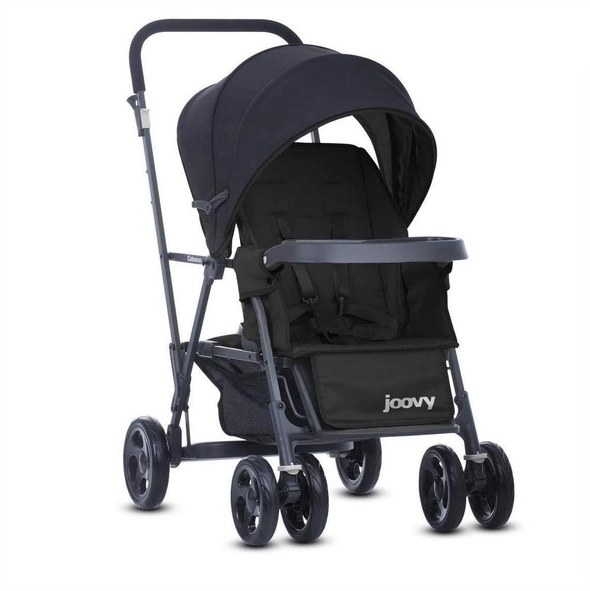 Joovy Caboose Graphite Stand On Tandem Buggy - Zwart - Duo Buggy - Dubbele Buggy