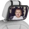Autospiegel Baby 360° Verstelbaar Voor Hoofdsteun Autostoel -Achteruitkijkspiegel - Achterbankspiegel Kinderen -Baby Veiligheid Accessoires - Zwart