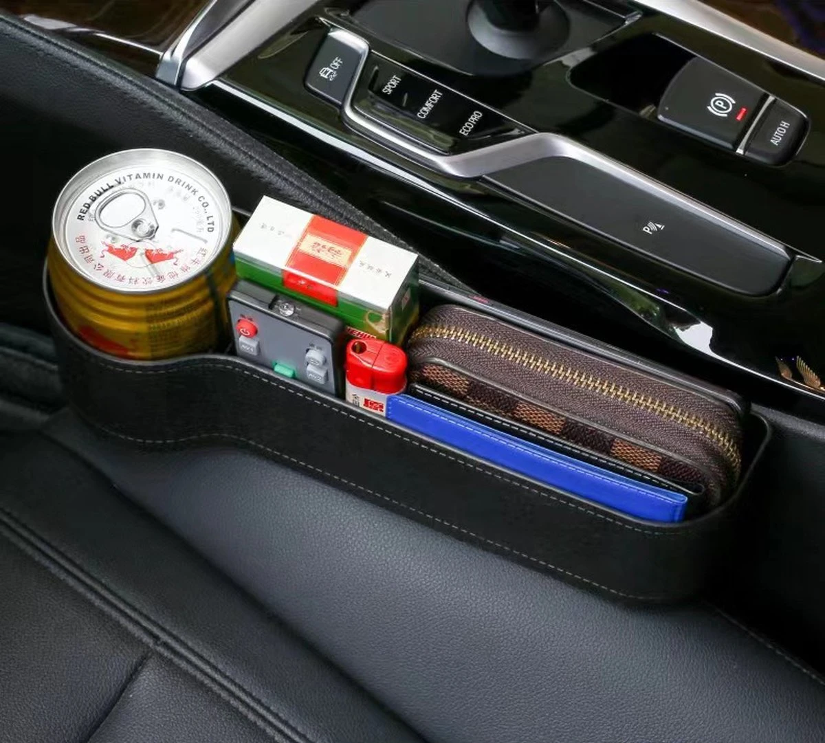 Auto Organizer Bestuurder En Bijrijder - Autostoel Opbergdoos Met Bekerhouder - Opbergen Auto Accessoires - Auto Accessories - Smartphone Telefoon Houder Geschikt Voor Tablet IPad Samsung Tab En Nintendo Switch - Afbeelding 2