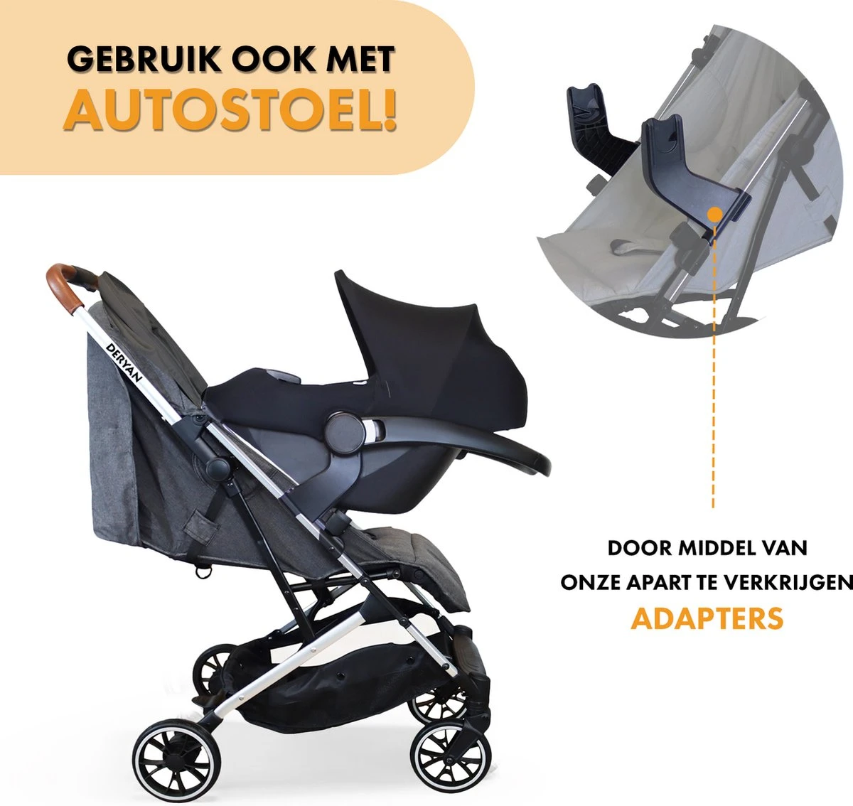 Deryan Rolo Luxe Lichtgewicht Buggy - Grijs - Afbeelding 10
