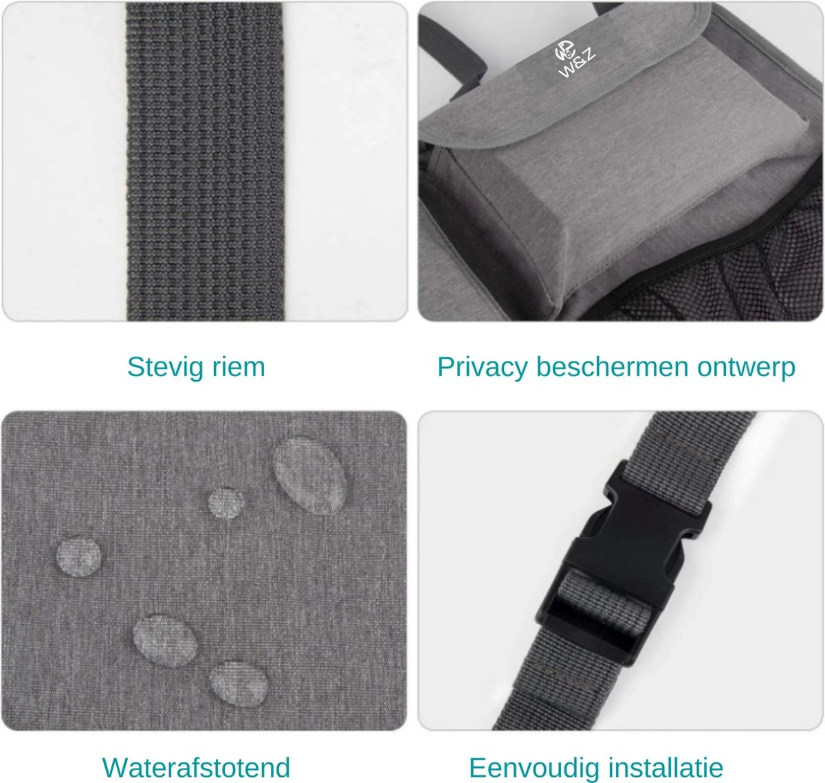 W&Z® Auto Organizer - Autostoel Organizer - Kofferbak Organizer - Grijs - Afbeelding 5