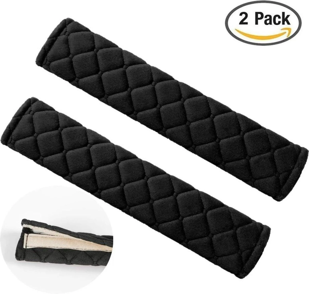 Merkloos Gordelbeschermer Sets Zwart Auto Autostoel Vrachtwagen Safety Belt Cushion Pads - Afbeelding 3