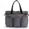 Merkloos Decopatent® Luiertas Schoudertas - Baby Verzorgingstas - Incl Verschoningsmatje & Flessenhouder - Vakken - Jongens/Meisjes - Grijs
