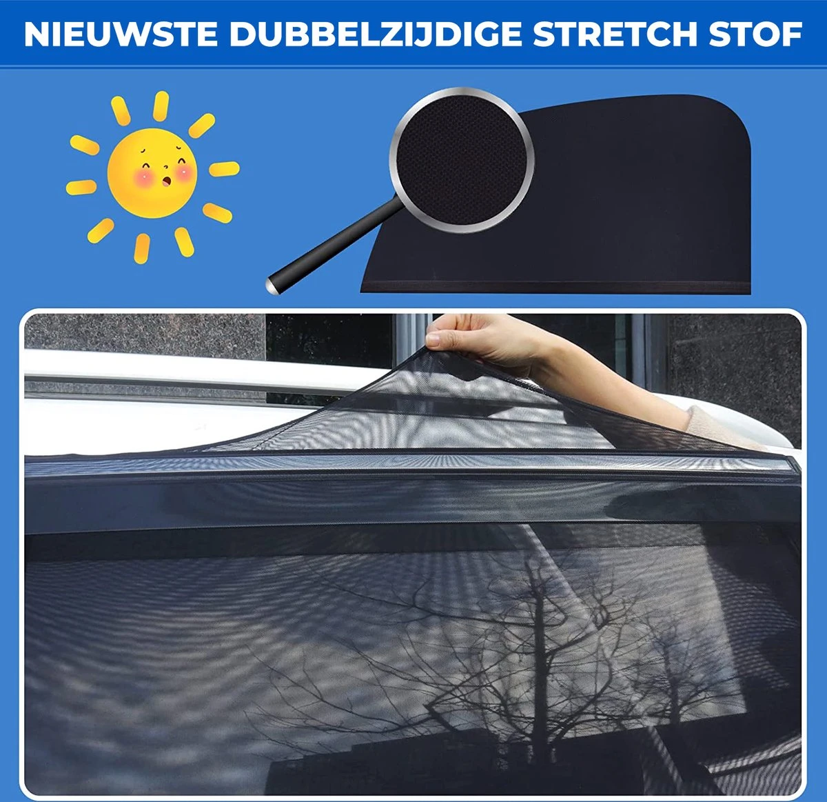 Nince Zonnescherm Auto Zijraam - Overtrek - Set Van 2 Extra Donker - Afbeelding 3