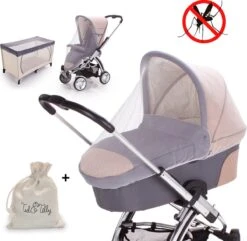 Universele Klamboe – Muggen- & Insectengaas Babybed – Muskieten En Muggennet – Voor Ledikant Kinderwagen Campingbedje – Wit