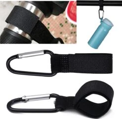 Merkloos Kinderwagen Haak - Tassenhaak - Boodschappenhaak - 2 Stuks - Zwart - Universele Haak - Buggyhaak - Kinderwagenhaak - Luiertashaak - Luiertas Haak