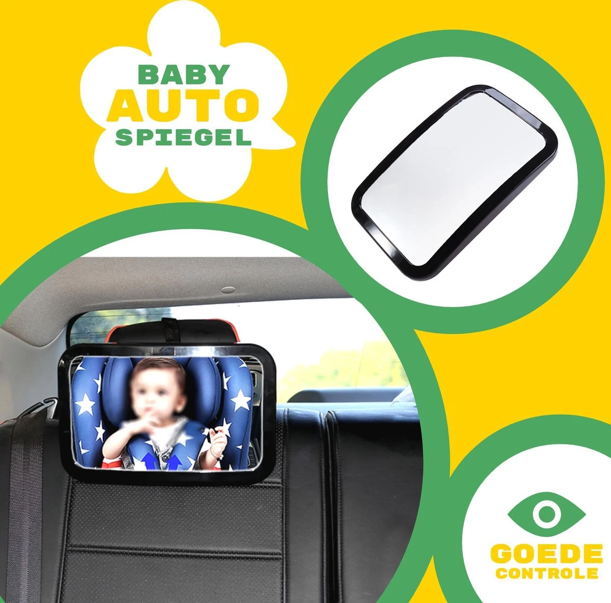 Baby Autospiegel - Universeel - Verstelbare Spiegel - Maxi Cosi Spiegel - Kind Auto Accessoires - Achterbank - Veiligheidsspiegel - Hoofdsteun - Autostoel - Afbeelding 2
