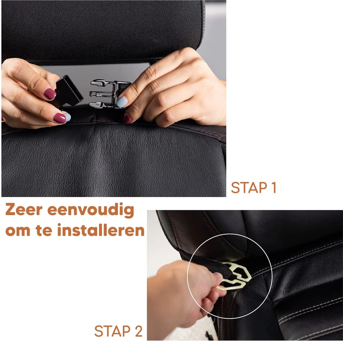 Bablue Autostoel Organizer - Zwart - 1 Stuks - Stevig PU Leer - Met Uitklapbare Tafel - Auto Organizer - Auto Accessories Interieur - Autostoel Organizer Tablet Houder - Autostoel Beschermer - Afbeelding 8