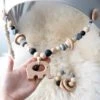 Littlecutiez - Wagenspanner Dombo - Olifant - Gehaakt - Hout - Kralen - Kinderwagen - Buggy - Kraamcadeau - Baby - Zilver