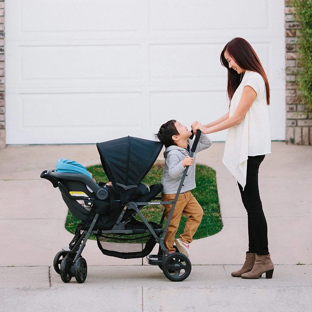 Joovy Caboose Graphite Stand On Tandem Buggy - Zwart - Duo Buggy - Dubbele Buggy - Afbeelding 5