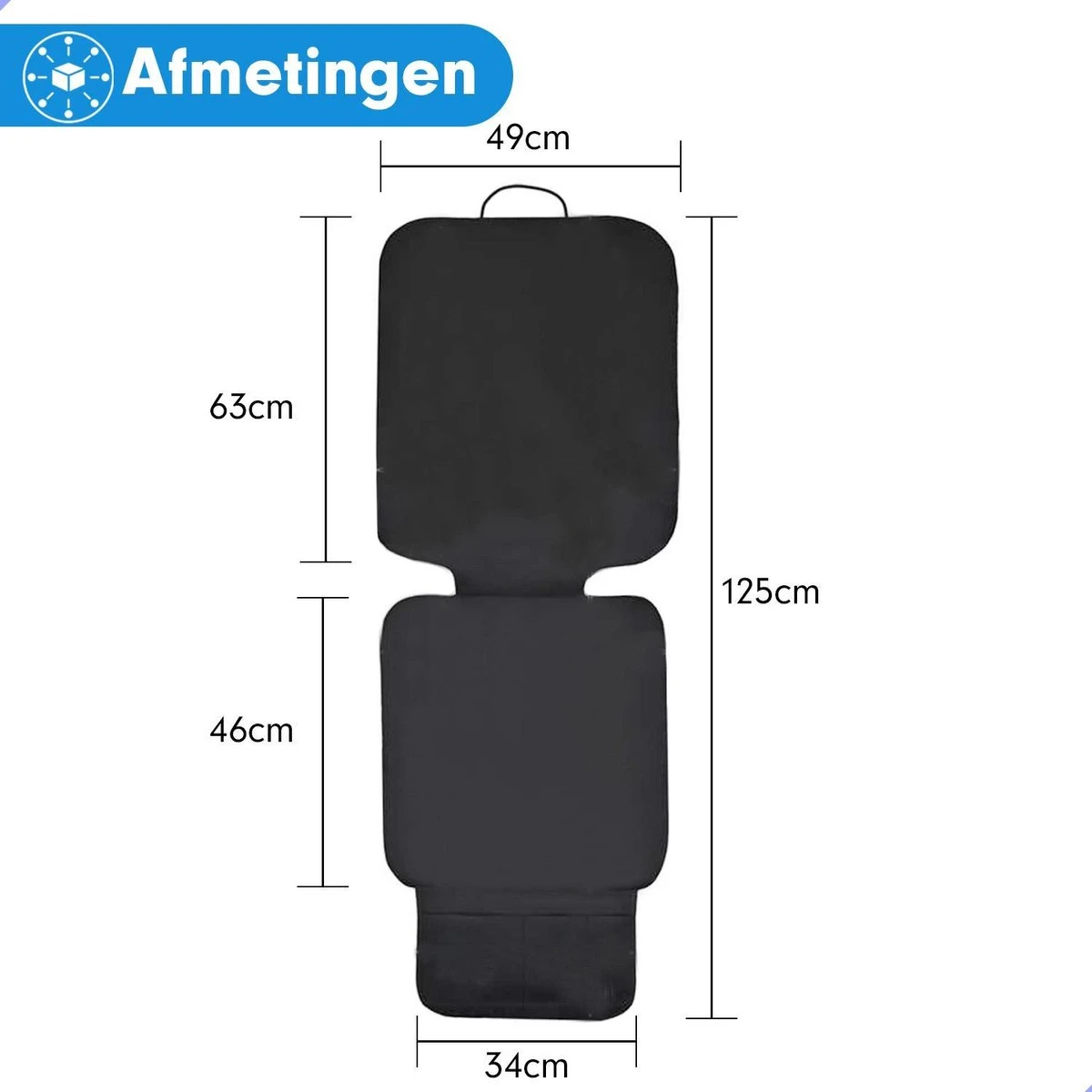 Merkloos Professor Q Autostoelhoes Autostoelbeschermer Autostoel Beschermer Zwart - Afbeelding 4