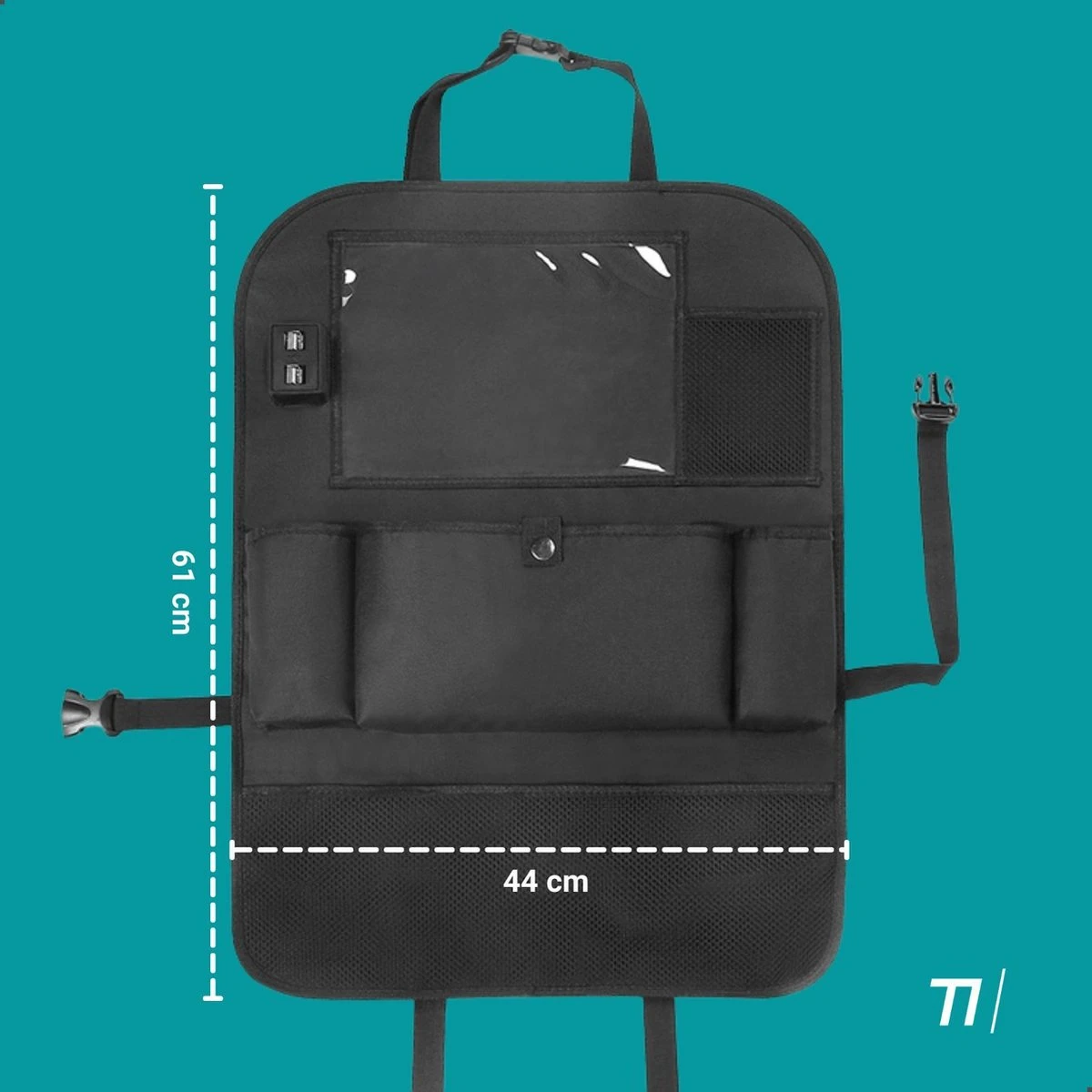 TIKKENS® Auto Organizer Met USB Oplaadpunten Stoel - Tablet Houder - Zwart - - Universeel - Autostoel Beschermer Voor Baby En Kinderen - Afbeelding 6