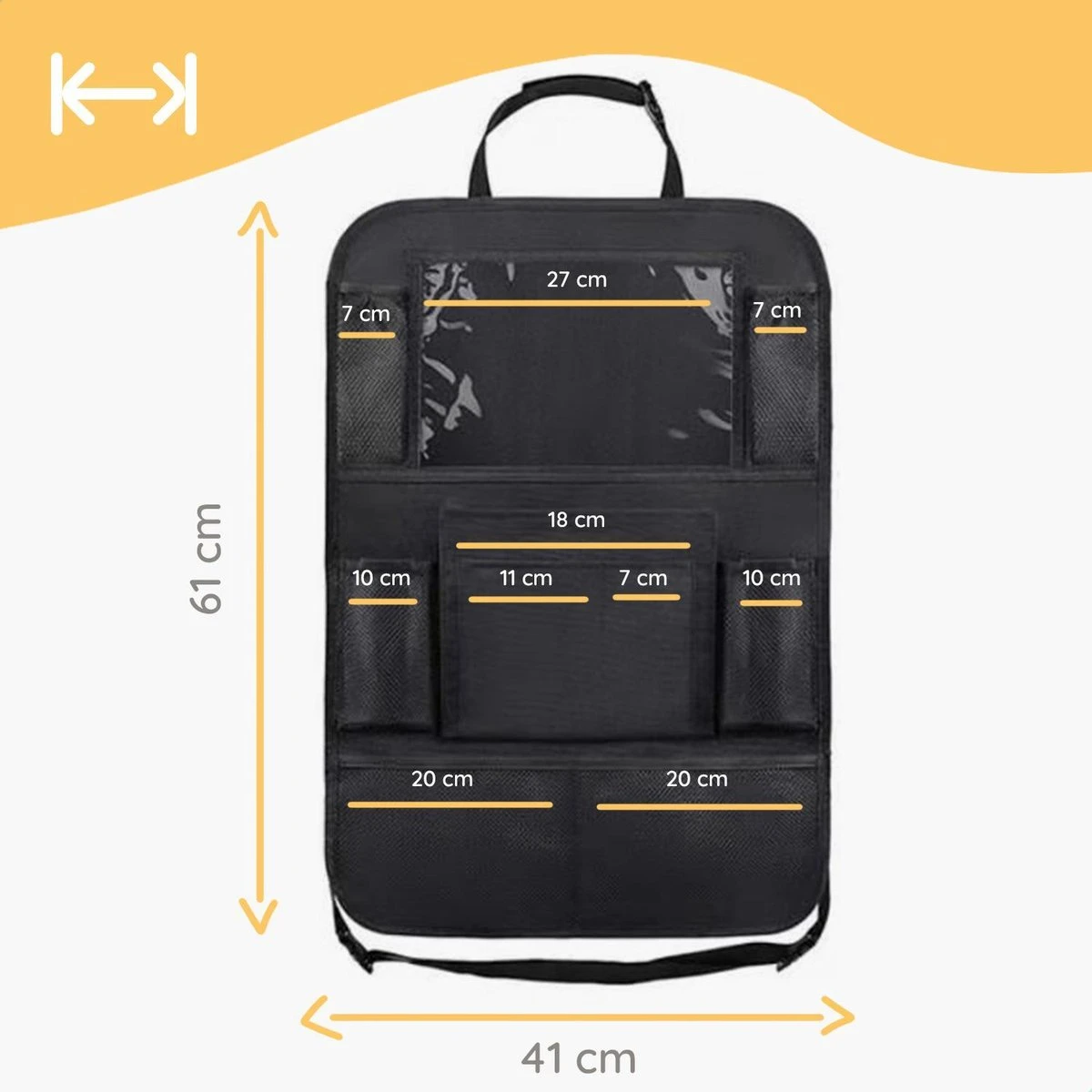 Merkloos Autostoel Organizer Met Tablet Houder - Universele Autostoel Beschermer - Autostoel Hoes Voor Kinderen - Afbeelding 9