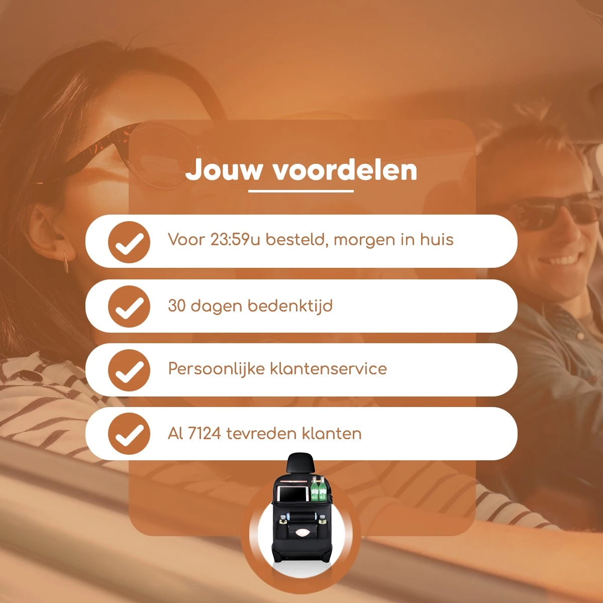 Bablue Autostoel Organizer - Zwart - 1 Stuks - Stevig PU Leer - Met Uitklapbare Tafel - Auto Organizer - Auto Accessories Interieur - Autostoel Organizer Tablet Houder - Autostoel Beschermer - Afbeelding 11