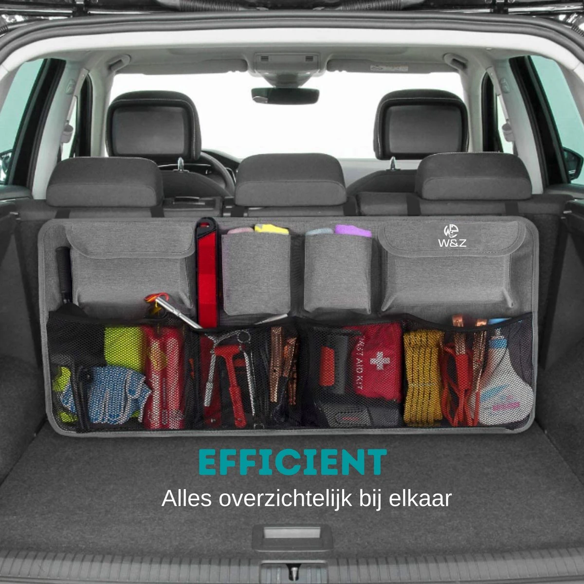 W&Z® Auto Organizer - Autostoel Organizer - Kofferbak Organizer - Grijs - Afbeelding 6