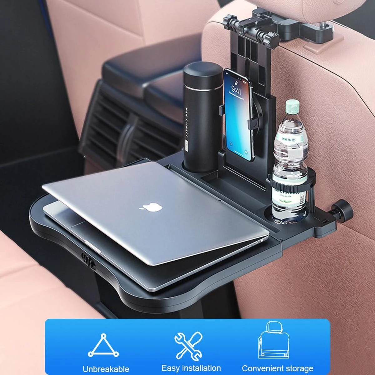 Multifunctionele Auto Tafel Voor Laptop Achterbank Snacks Fast Food Eetbak Drinken Computer Stoel Eettafel Beker Hoofdsteun Houder Klaptafel Stand Voor Telefoon & Tablet IPad - Afbeelding 17