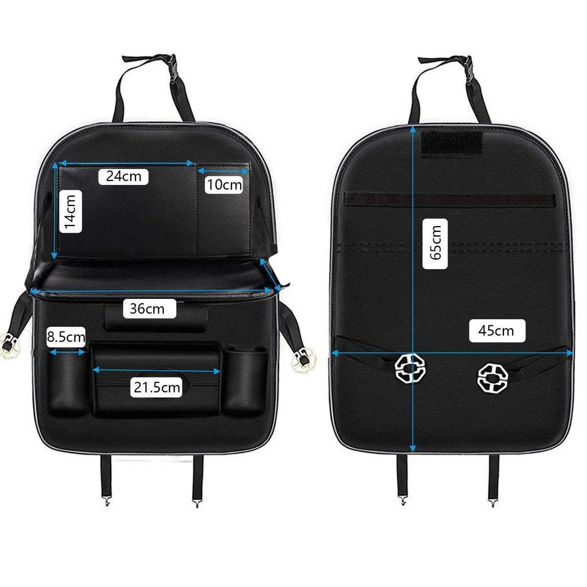 Luxe Auto Organizer Met Tablet Houder Autostoel Organiser Ipadhouder Voor Kinderen – Zwart - Afbeelding 6