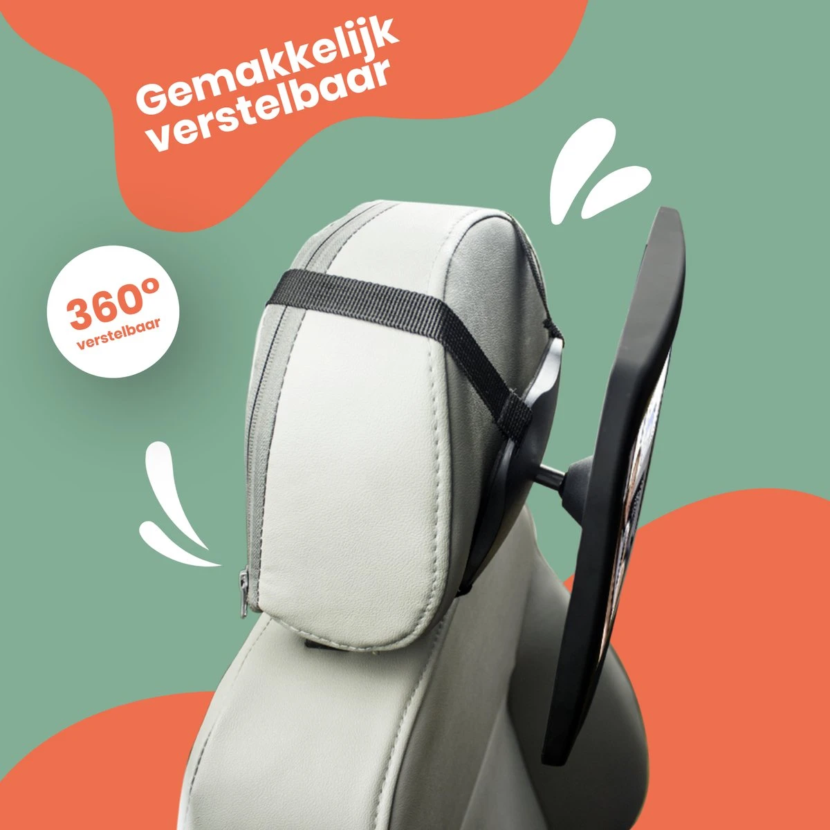 Baby Auto Spiegel - Achterbank Spiegel Baby - Verstelbare Achteruitkijkspiegel - Kinderspiegel - Afbeelding 3