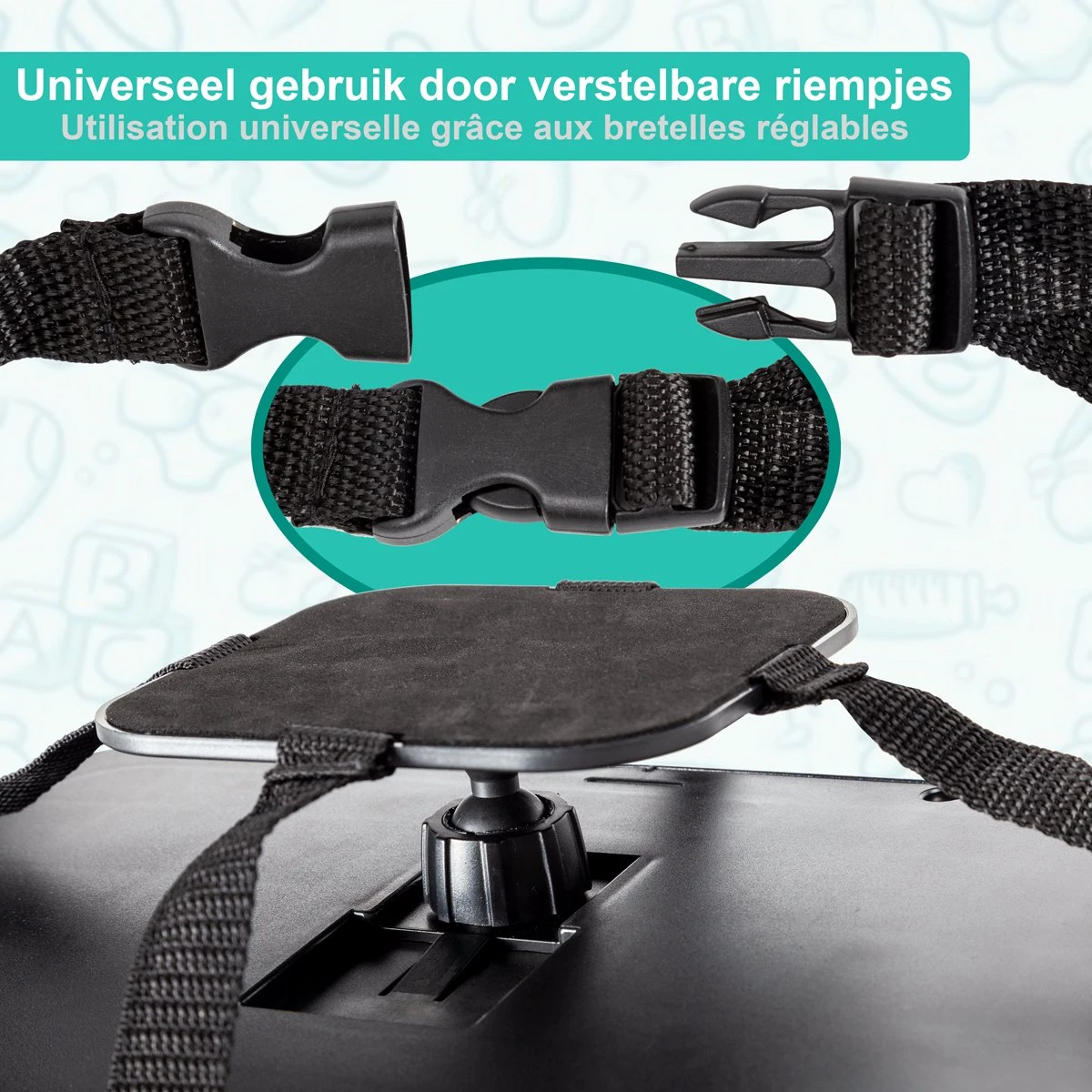 Merkloos Autospiegel Baby - Verstelbare Spiegel Hoofdsteun Autostoel Achterbank - Veiligheidsspiegel - Baby En Kids - 19 X 30cm - 360 Graden Draaibaar - Zwart - Afbeelding 5