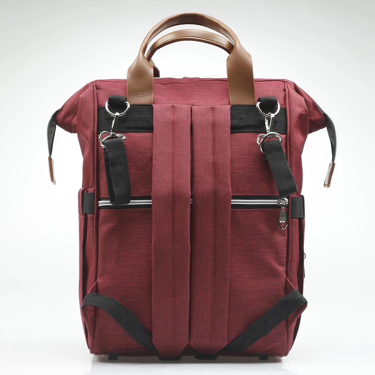 Periwinkle - Luiertassen - Waterproof Baby Verzorgingstas - Baby Rugzak - Luiertas - Verzorgingstas - Linnen - Bordeaux - Afbeelding 6