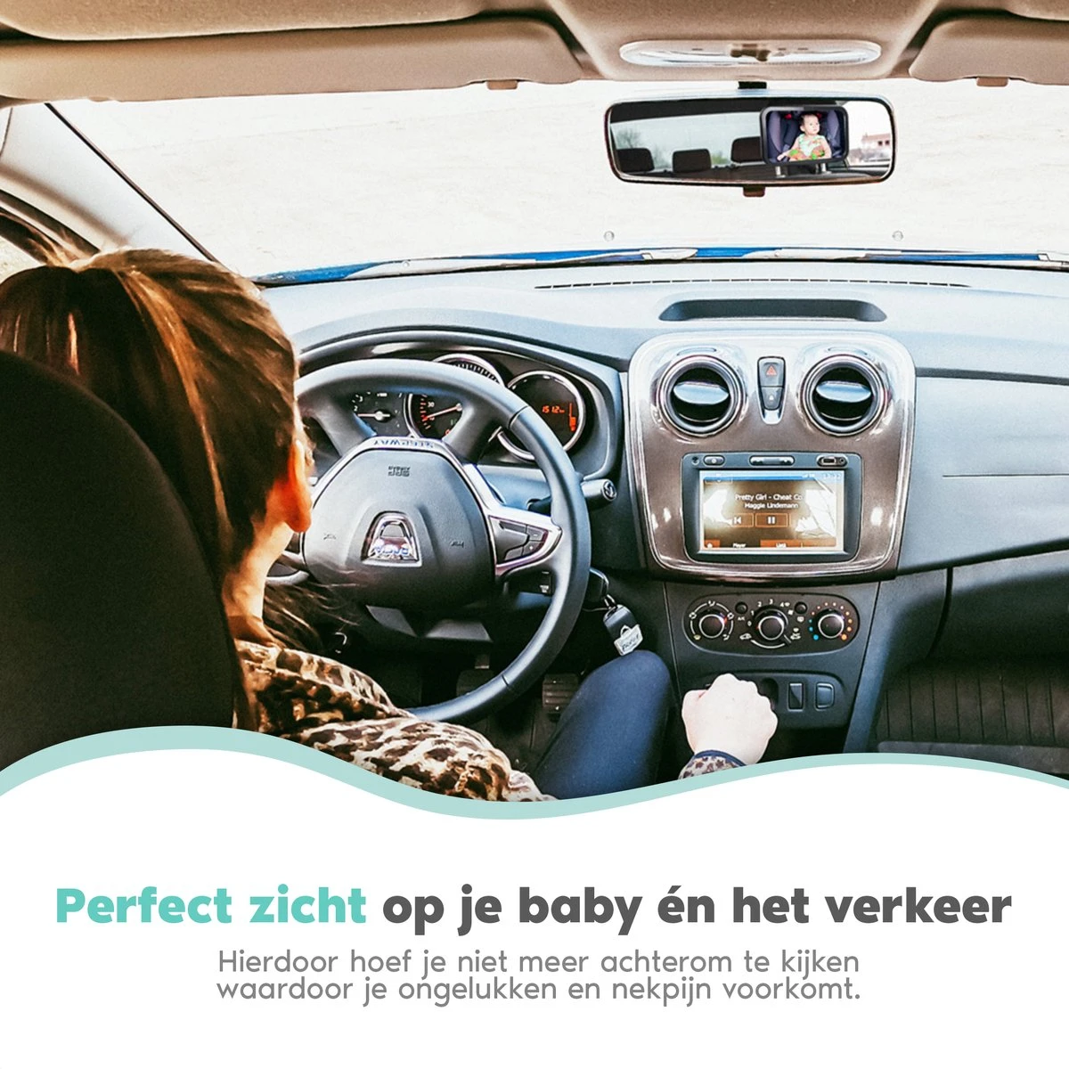 Autospiegel Baby - Verstelbare Achteruitkijkspiegel - Babyspiegel Voor Achterbank - Baby On Board Met Zuignap - Afbeelding 3