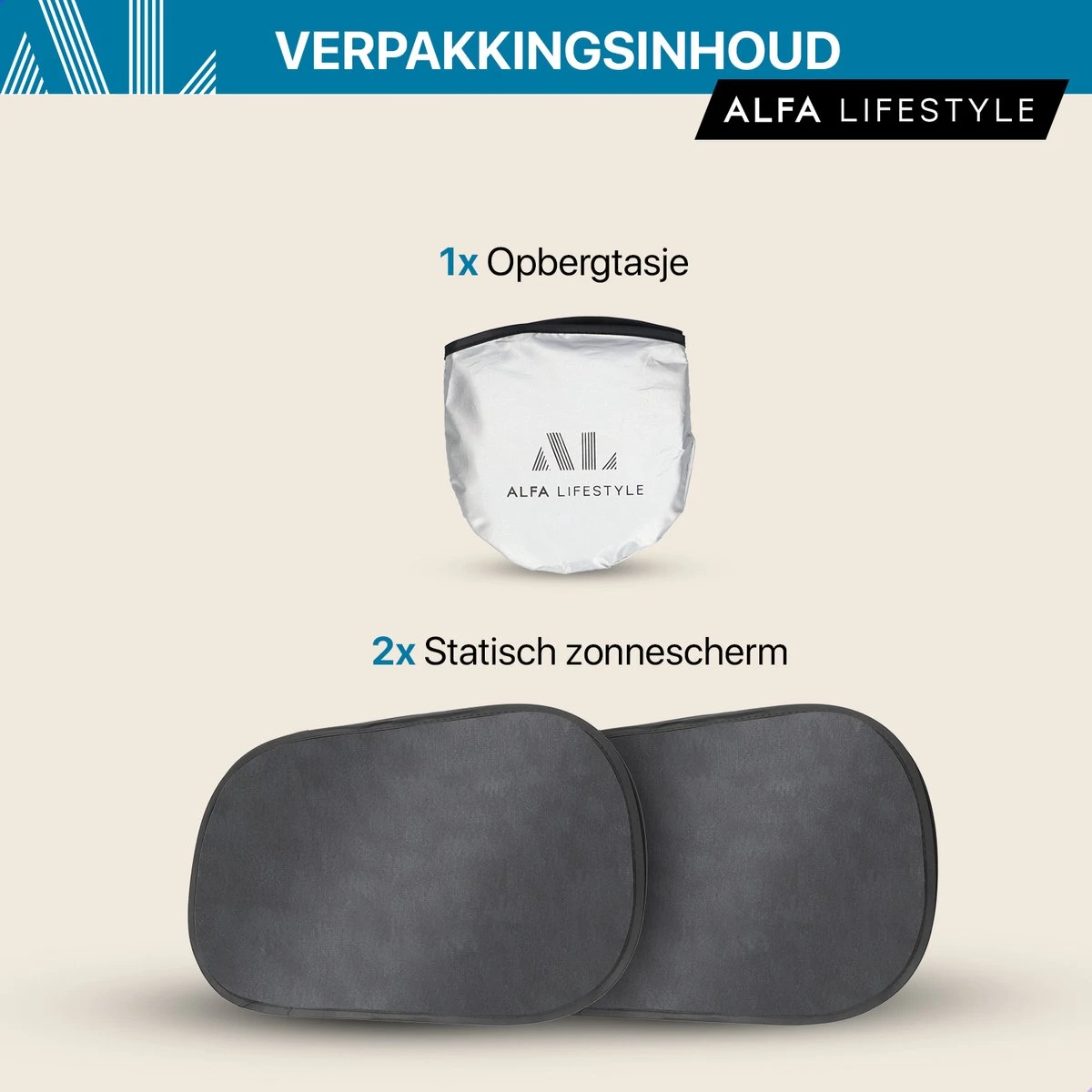 ALFA LIFESTYLE® Statische Zonneschermen - SHADE PRO V3 – Zwart Transparant Zonnescherm – UV Protectie Bescherming - Zonwering Auto - 2 Stuks - Afbeelding 8