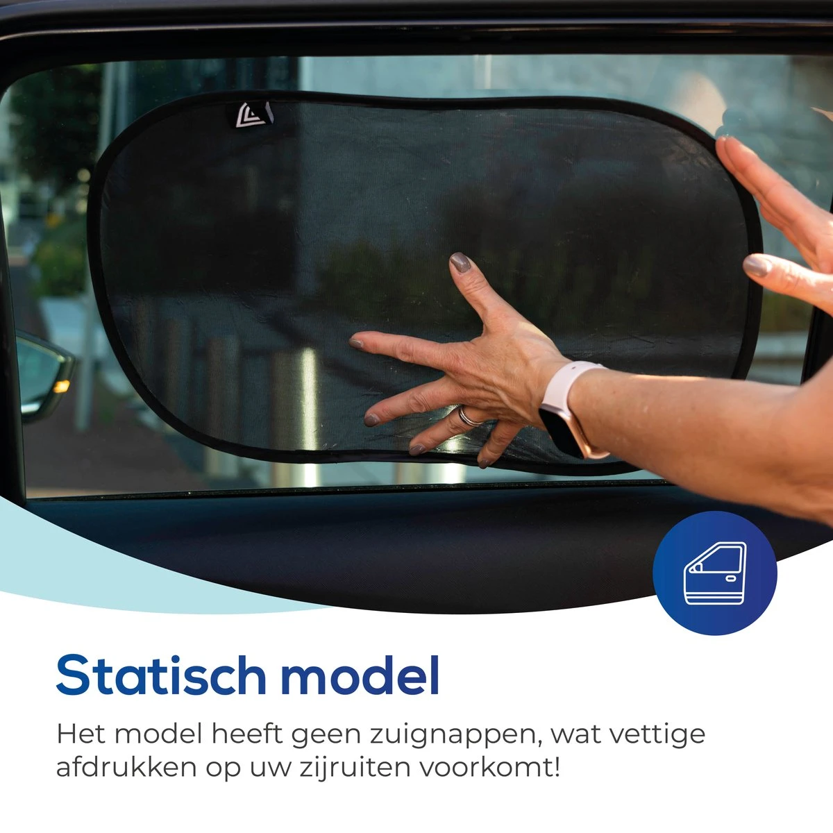 Lifestyle Living Zonnescherm Auto Zijruit – Zonwering Voor Baby En Kind – Zonder Zuignappen – UV Protectie – 2 Stuks – 51 X 31CM – Statisch - Zelfklevend - Afbeelding 11