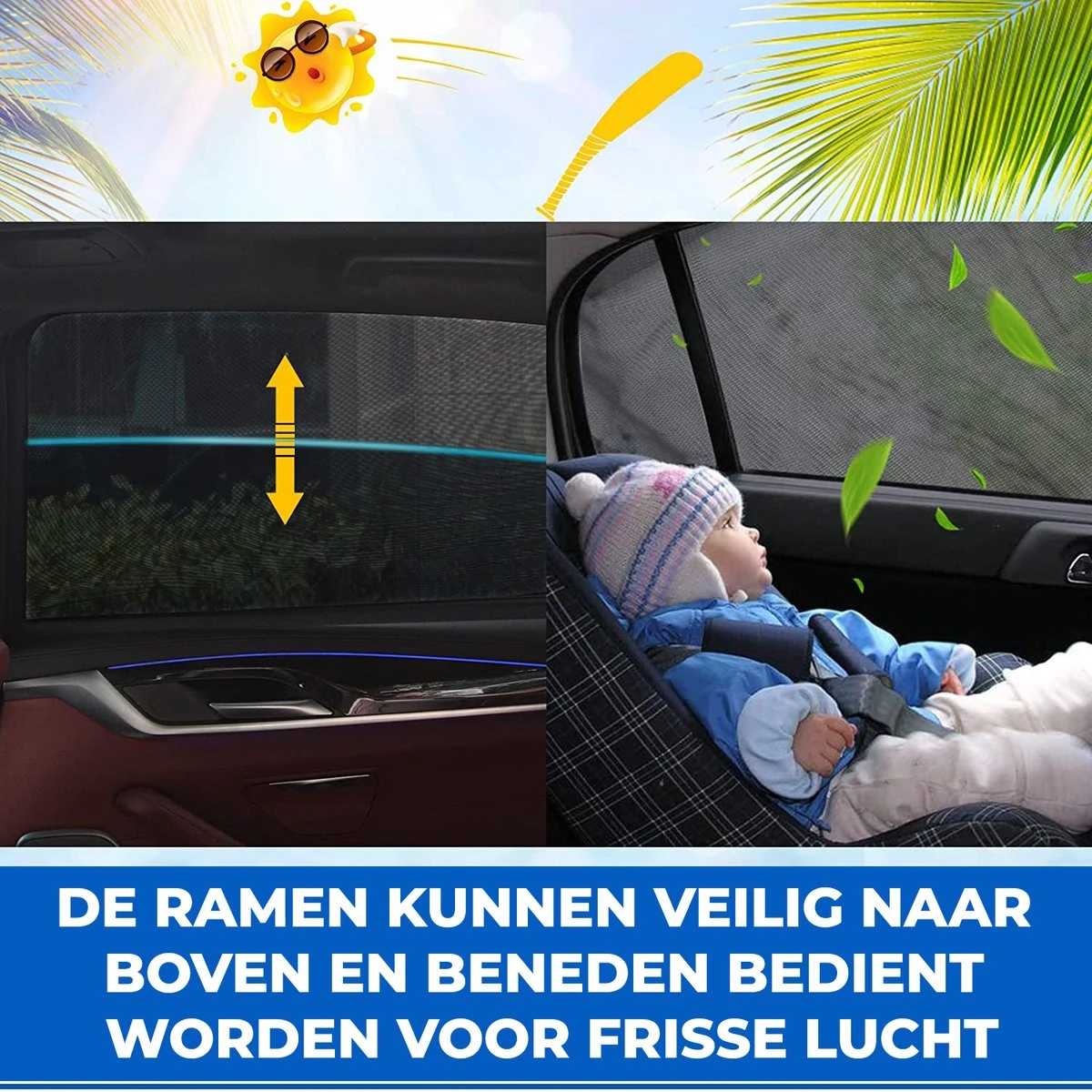 Nince Zonnescherm Auto Zijraam - Overtrek - Set Van 2 Extra Donker - Afbeelding 6