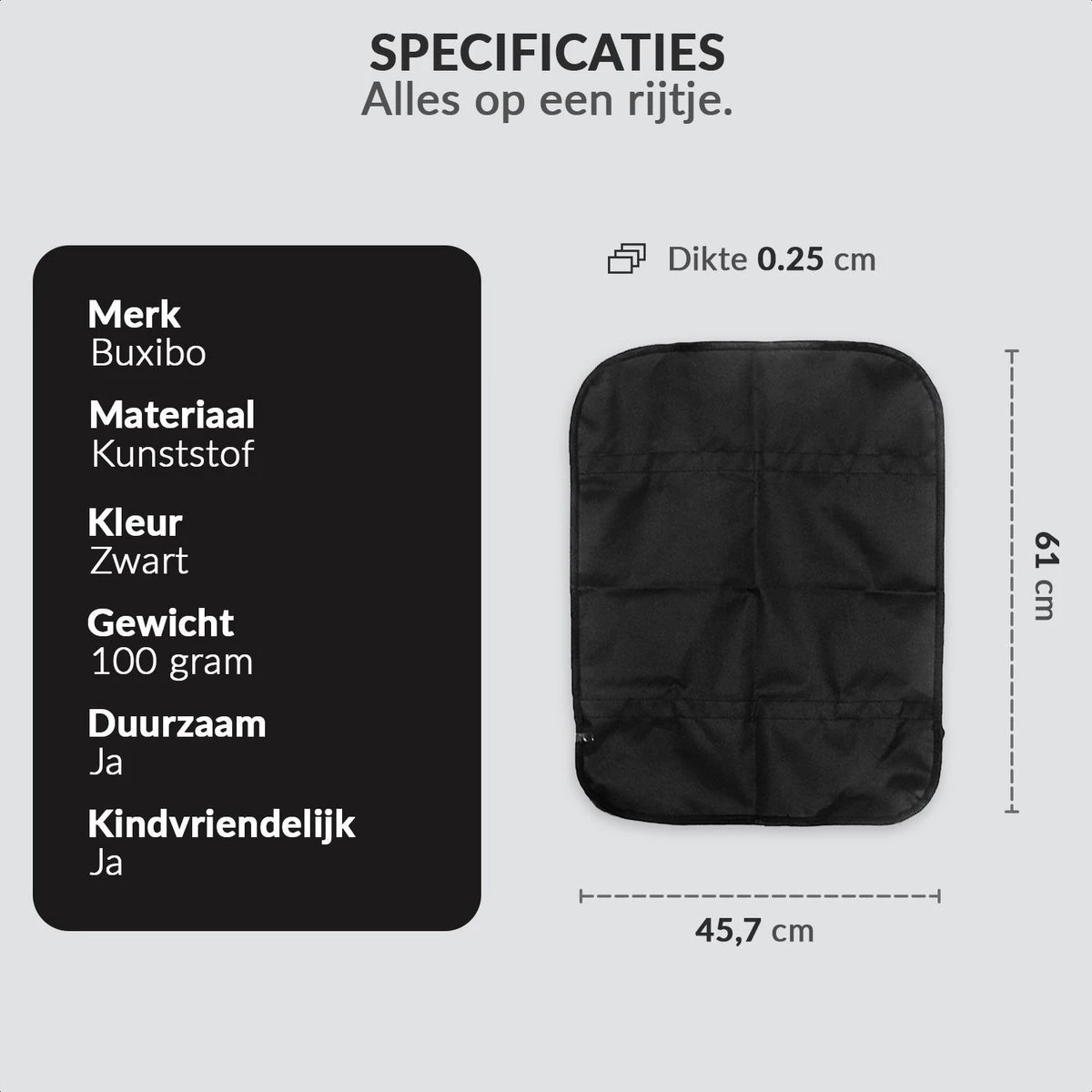 Buxibo - Auto Stoelbeschermer - Auto Stoelhoes - Beschermer Achterkant Autostoel - Voor Voorstoel - 2 Stuks - Afbeelding 6