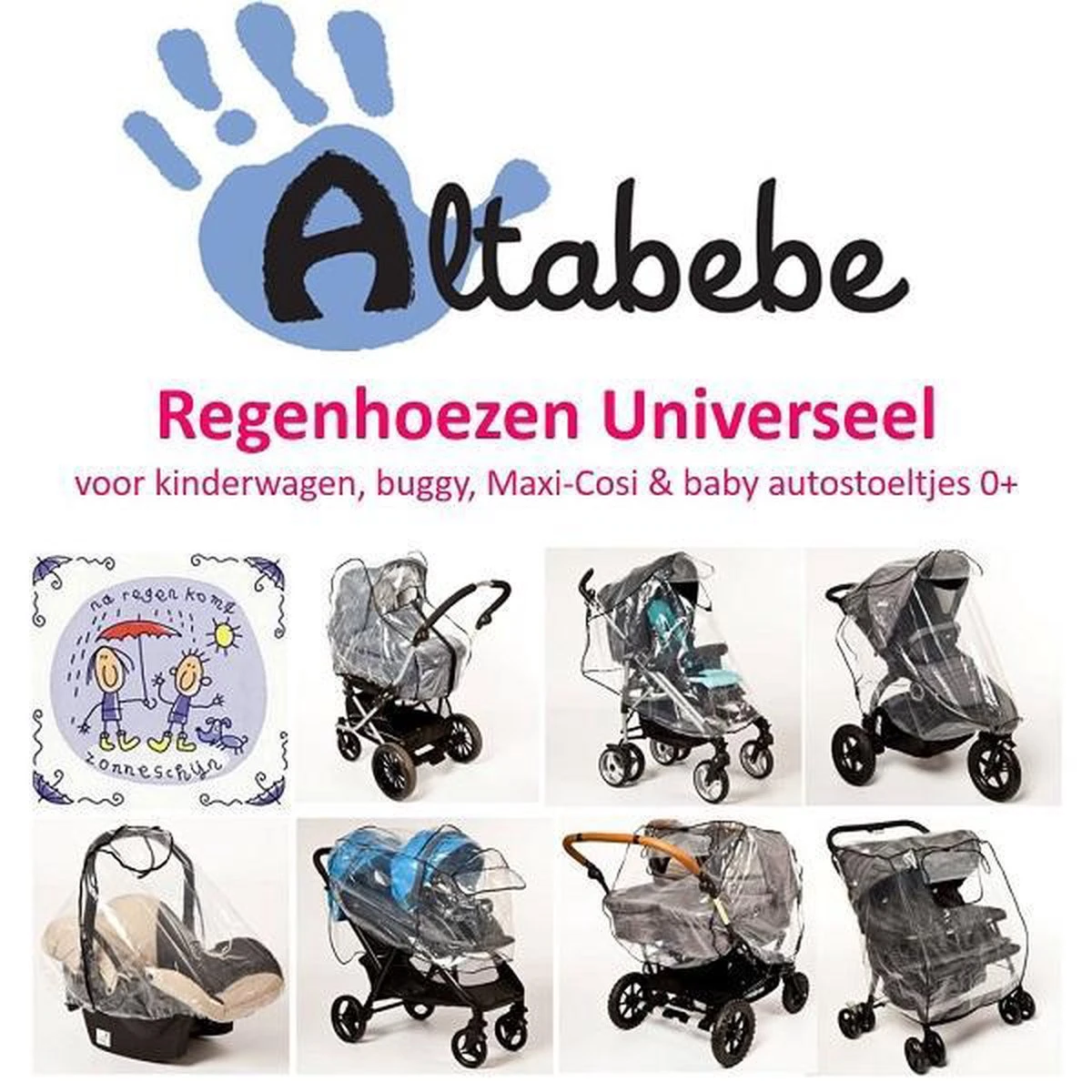 Altabebe - Regenhoes Buggy Driewieler - Regenscherm Jogger – Universeel - Afbeelding 2