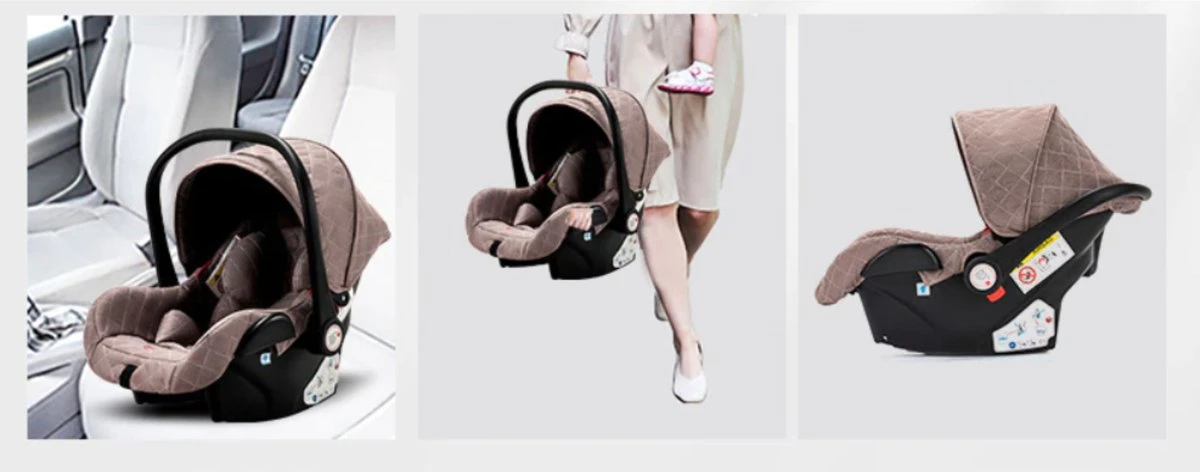 Merkloos Kinderwagen 3-in-1 – Luxe Kinderwagen - Buggy – Wandelwagen - Multifunctioneel – Opklapbaar – Incl Autostoel – Khaki - Afbeelding 5