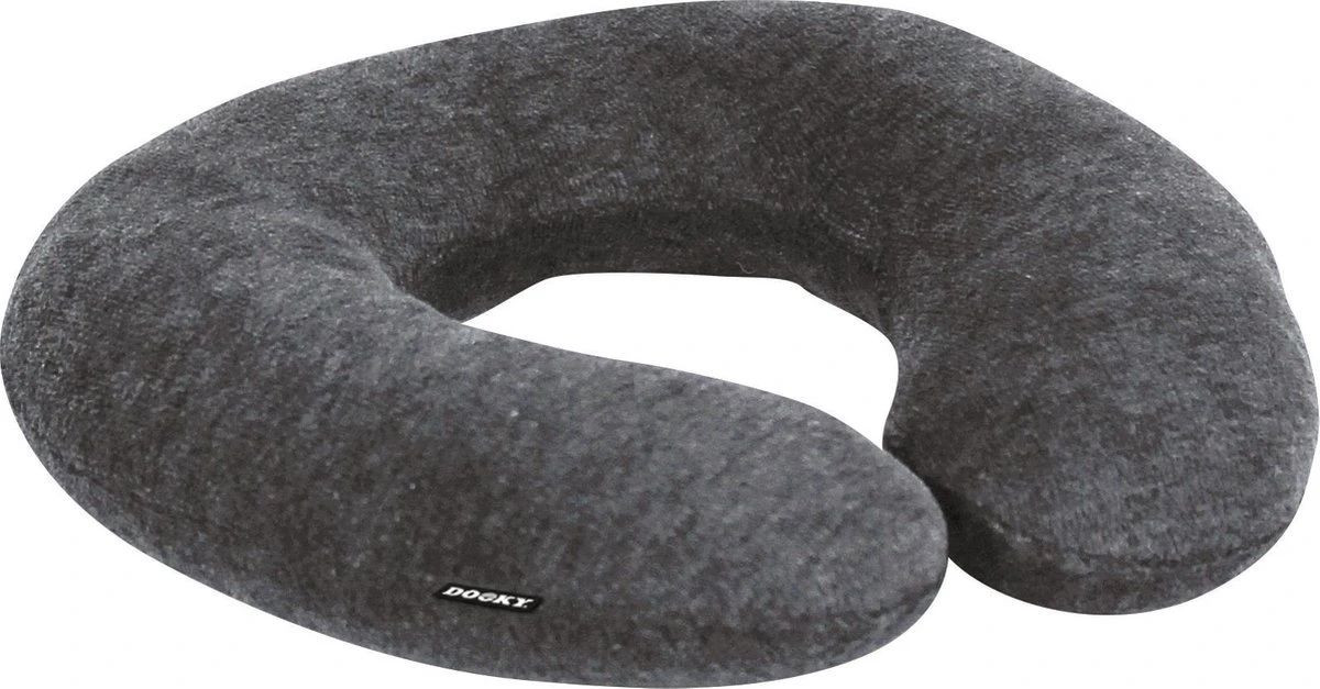 Dooky Neck Pillow Nekkussen Zacht Velours Grijs - Afbeelding 2